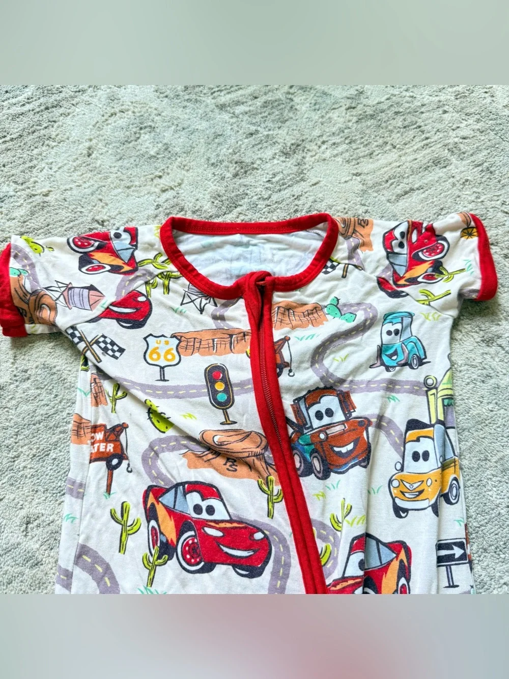 Little Sleepies Size 2T Disney CARS Pixar Radiator Springs PJ Zippy